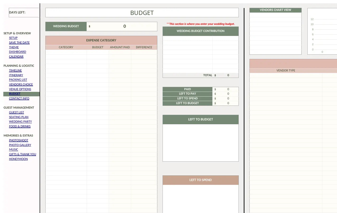 Actual wedding budget worksheet